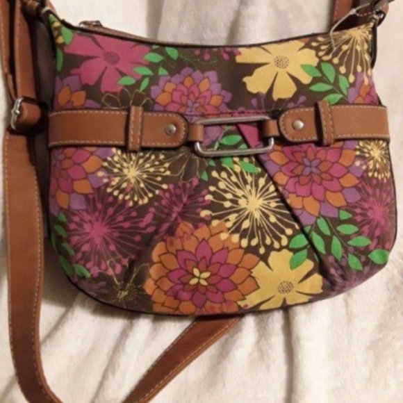 New 70's Hippie Flower Power Style Cross Body Purse - Picture 2 of 2